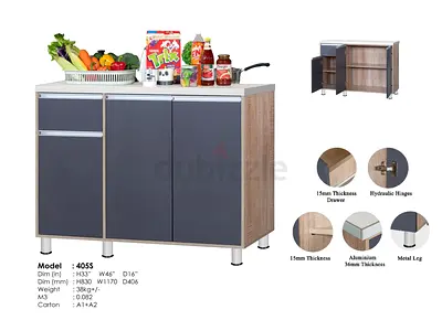 3 Door Kitchen cabinet with drawer and lock