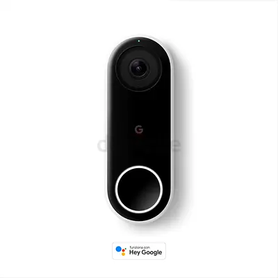 Google Nest Hello Wi-Fi Video Doorbell - Black/White