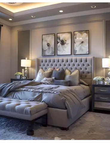 Luxurious Stylish Queen Size Velvet Fabric Customised Bed For Sale ~ 1year Warranty