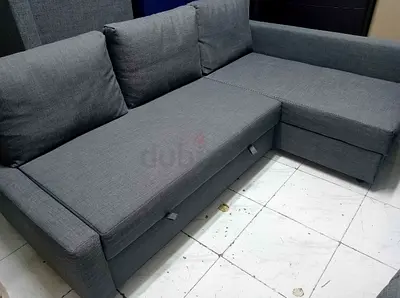 Modern Grey L-Shaped Sofa with Storage