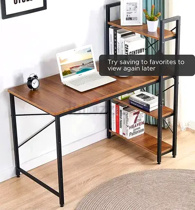 New wooden and iron desk, still in its box, unused, beige color