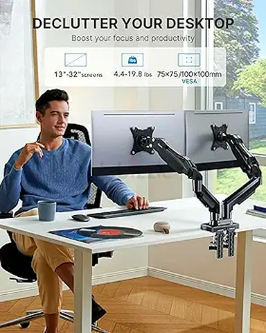 Dual Monitor Mount Stand for an Organized Workspace