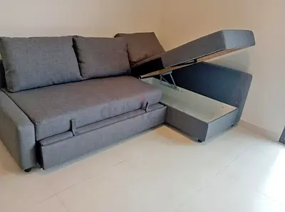 Stylish Grey Sofa Bed with Storage