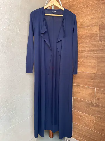 Elegant Navy Blue Maxi Cardigan