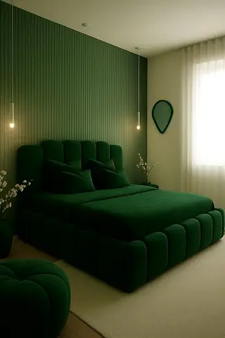 Stylish Green Queen SizeVelvet Bed with Hydraulic storage | Customisable |Cash on delivery