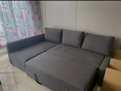 Comfortable Grey Sofa with Storage