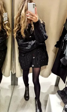 Zara Limited Edition Chunky Bejewelled Knit Cardigan