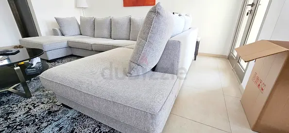 Top Quality Perfect Condition The One Kingston Sectional Ushape Sofa light gray