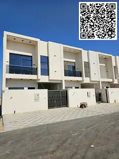Townhouse for sale in Al Helio 2 area, Ajman. Ground floor + first floor + roof. 4 bedrooms, majlis,
