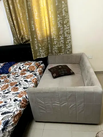 Cozy Beige  Sofa for Sale (can be used as kids bed up to 7 year old can sleep comfortably)