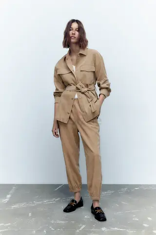 Zara Camel Beige Colour Co Ord Set