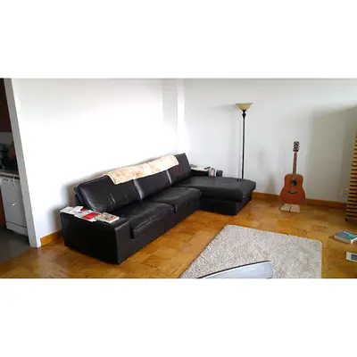 IKEA kivik Leather Dark Brown L-shape Couch