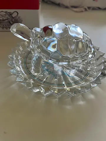 Crystal clear turtle with plate