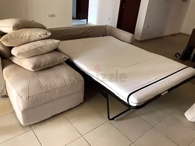 Pull out sofa bed with mattress and chaise lounge
