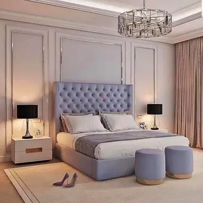 Elegant and Cozy King Size Bed Set with Chic Headboard
