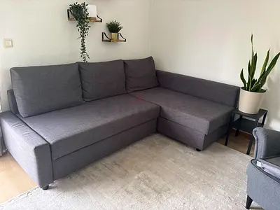 Cozy L-Shaped Grey Sofa for Sale