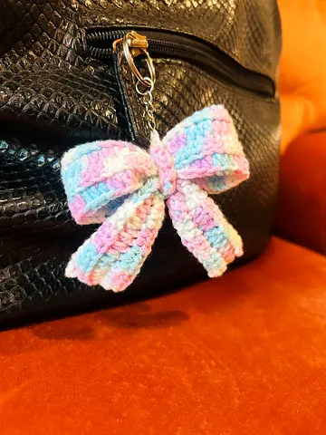 Charming Handmade Crochet Bow Keychain