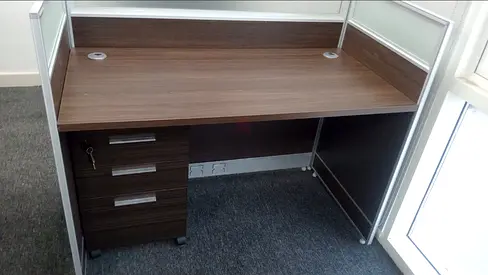 Sturdy Modern Wooden Study Table with Storage