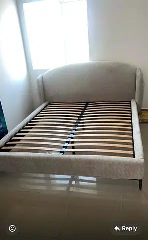 Elegant Queen Size Upholstered Bed Frame