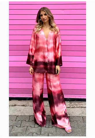 Zara Silky Co-Ord Set in Tie Dye Effect