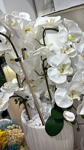 Elegant Artificial Orchid Arrangement in a Stylish Vase
