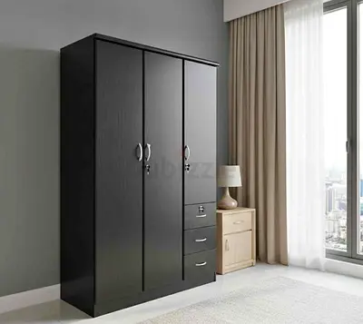 Sleek Black Wardrobe with Ample Storage