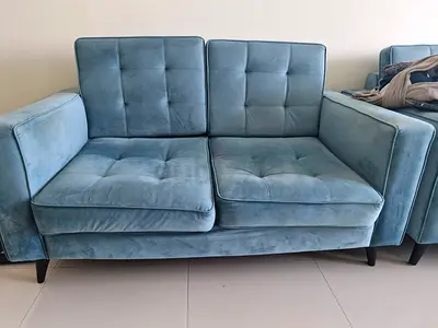 Comfortable Blue Velvet Sofa for Sale