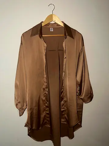 Elegant Brown Satin Blouse