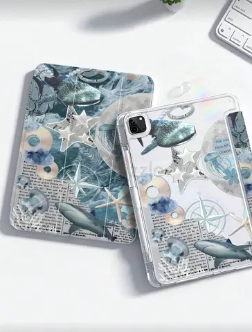 Creative Graphic Tablet Case with Ocean Design ( Multicolor|Samsung Galaxy Tab
S8+ 12.4 Inch )