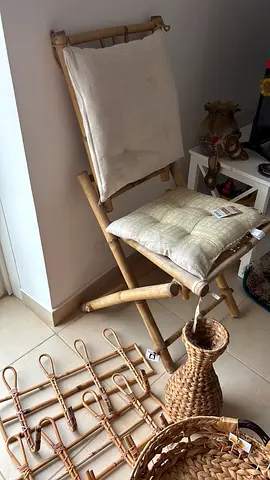 Unique Bamboo Chair with Cushion - Perfect for Your Home! Abd bambo bsskets