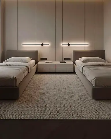 Brand New complete  two single beds set with manual storage unique design