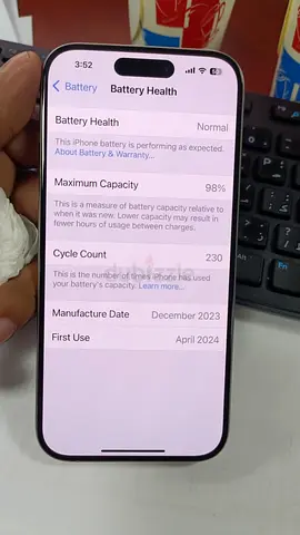 I Phone 15 Pro 256GB, NATURAL TITANIUM, 98% BATTERY HEALTH