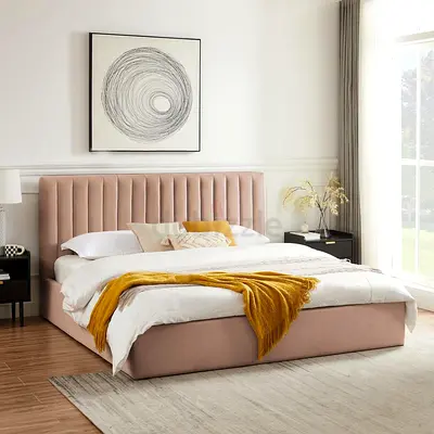 Elegant Upholstered Bed with Modern Design