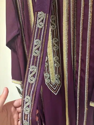 عباية للمناسبات والسهرات مع بشت وحزام اللون موف ​القياس Xl