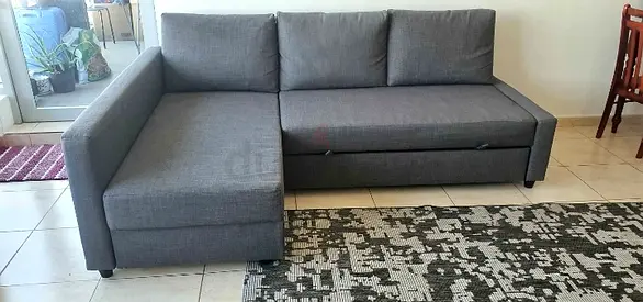 Comfortable Grey Sofa with Storage