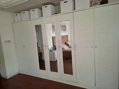 Spacious White Wardrobe with Mirrors