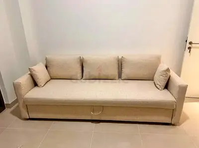 Comfortable Beige Sofa with Storage