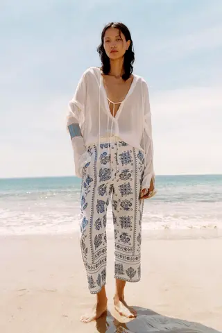 Bloggers Favourite Zara Embroidered Culottes Pants
