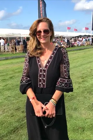 Black Zara Chiffon Dress with Moroccan Inspired Embroidery