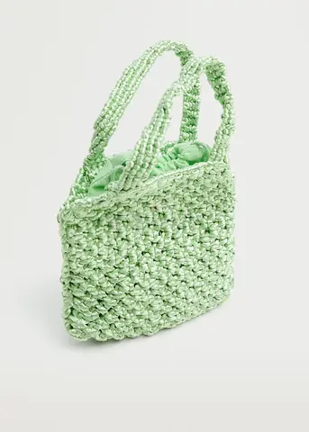 Mango Crochet Mini Bag in Lime Green