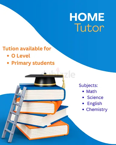 Tutor available Math Science and English per hour 130 aed