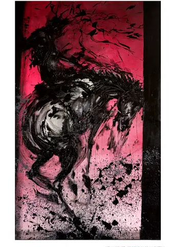 Richard Hambleton, Horse  Rider - Bucking Red (2018), Edition 4 of 75, Hahnemuhle Photo Rag 308gsm,