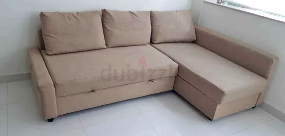 Cozy Beige Corner Sofa with Storage
