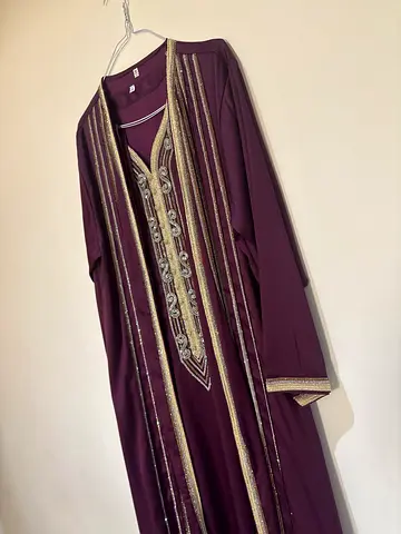 Shiny Pearly Bisht Abaya + Embroidered Belt Perfect for Eid  Weddings Brand New Size Xl