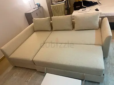 IKEA Holmsund Sofa Bed With Storage In Beige
