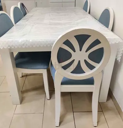 Elegant White Dining Table Set with Stylish Chairs