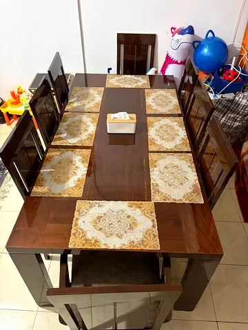 Elegant Dining Table with 8 Chairs for Sale