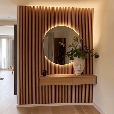 Elegant Modern Entryway Console Table with Mirror