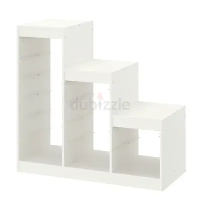 Modern White Multi-Level Bookshelf