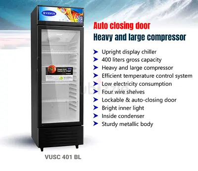 Venus Upright Refrigerator 400 Litres VUSC401BL (BRAND NEW WITH FREE DELIVERY IN DXB)